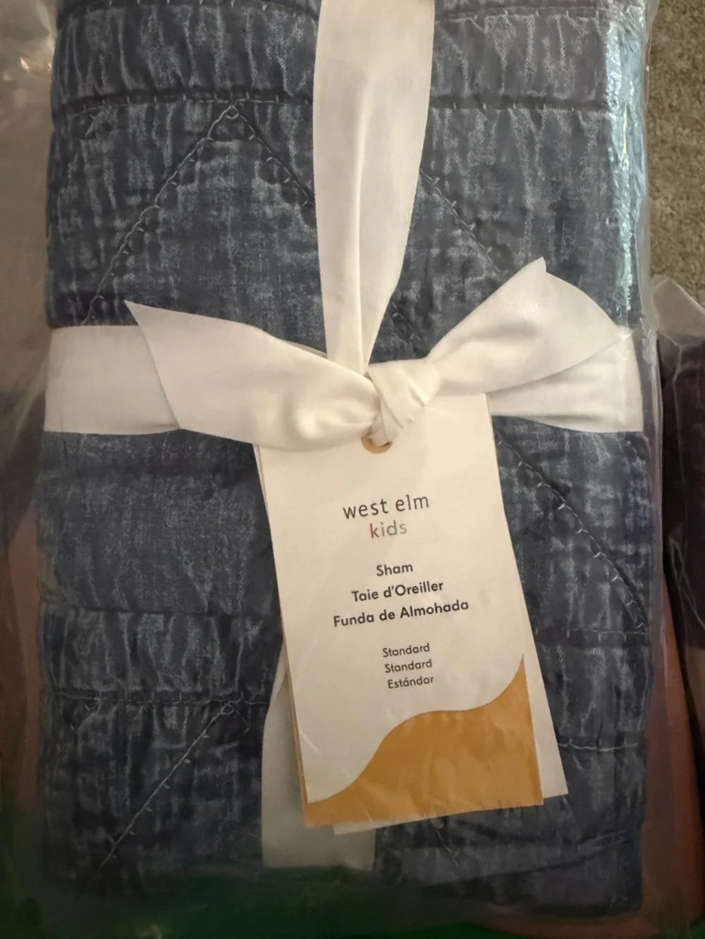 West Elm stonewashed quilted
